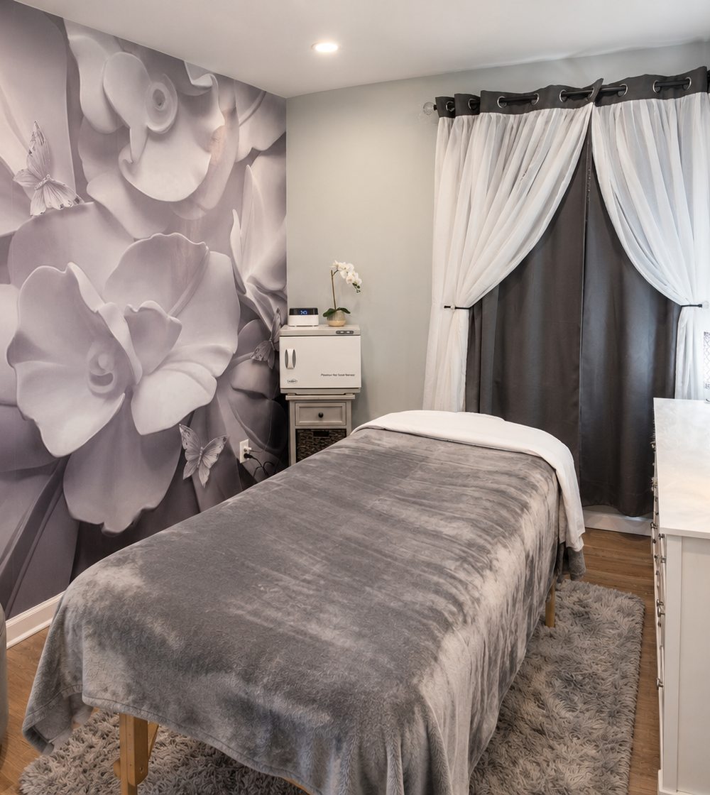 A massage treatment room